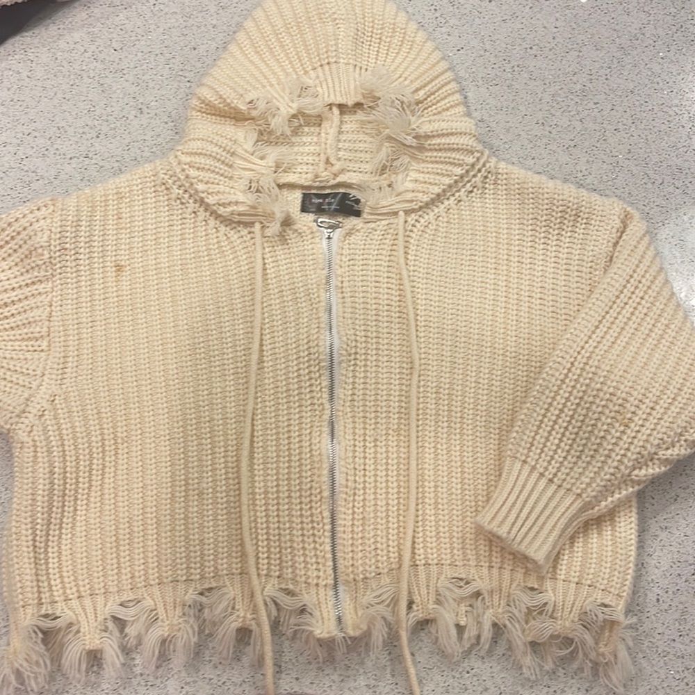 Cropped sweatshirt zip up